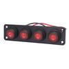 Round Toggle Switch Panel 4 Gang Red Water Proof LED Rocker Switch Panel for Car Boat Yacht UTV ATV Truck Trailer RV