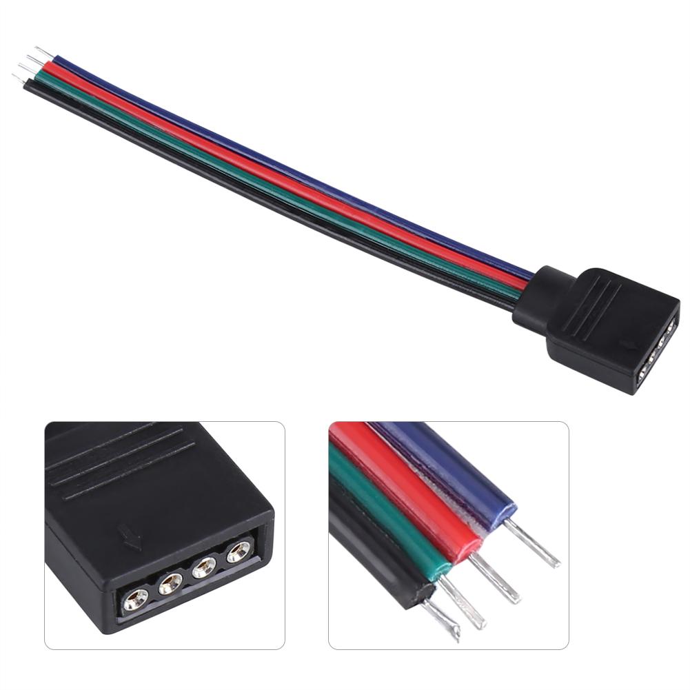 20pcs 4 Pin Cable Connector Wires for 5050Celsius3528Celsius3014 RGB LED Strip Lights 10cm Length Female