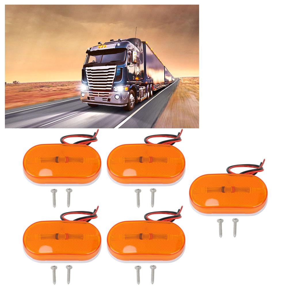 5pcs 6LED 12V Side Marker Indicators Lights for Truck Trailer Practical Accessory
