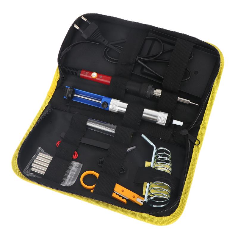 15Pcs Kit 220V 60W Soldering Iron Kit 450°C Adjustable Temperature Welding Tool Set With Solder Sucker Tin Wire Eu Plug