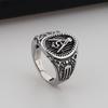 Men's Retro Freemason Skull Ring - European & American Punk Blackened Stainless Steel