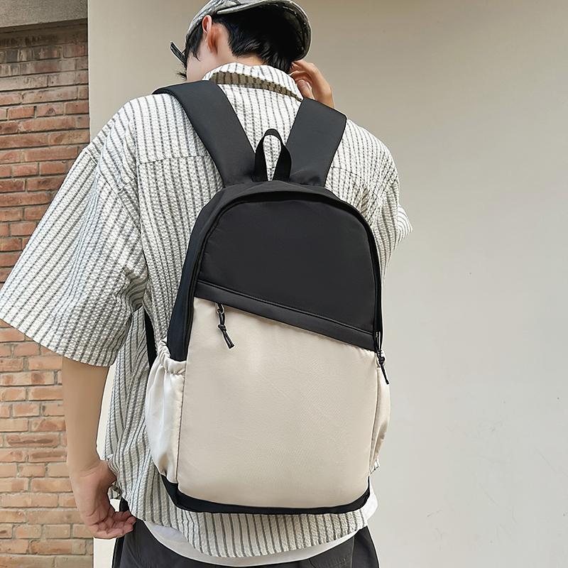 Student Schoolbag Men's Large Capacity Backpack Contrast Color Lightweight Women's Backpack
