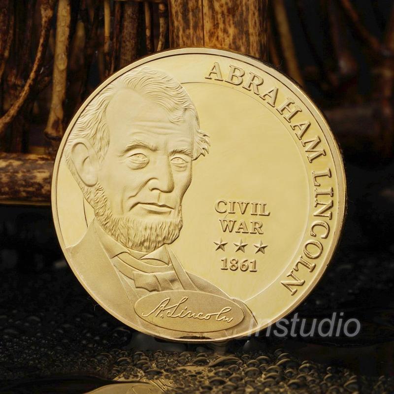 Lincoln Medal, President of the United States, Abraham, 1861, Civil War, American Coins, Collected Silver Coins 40*3mm золотой