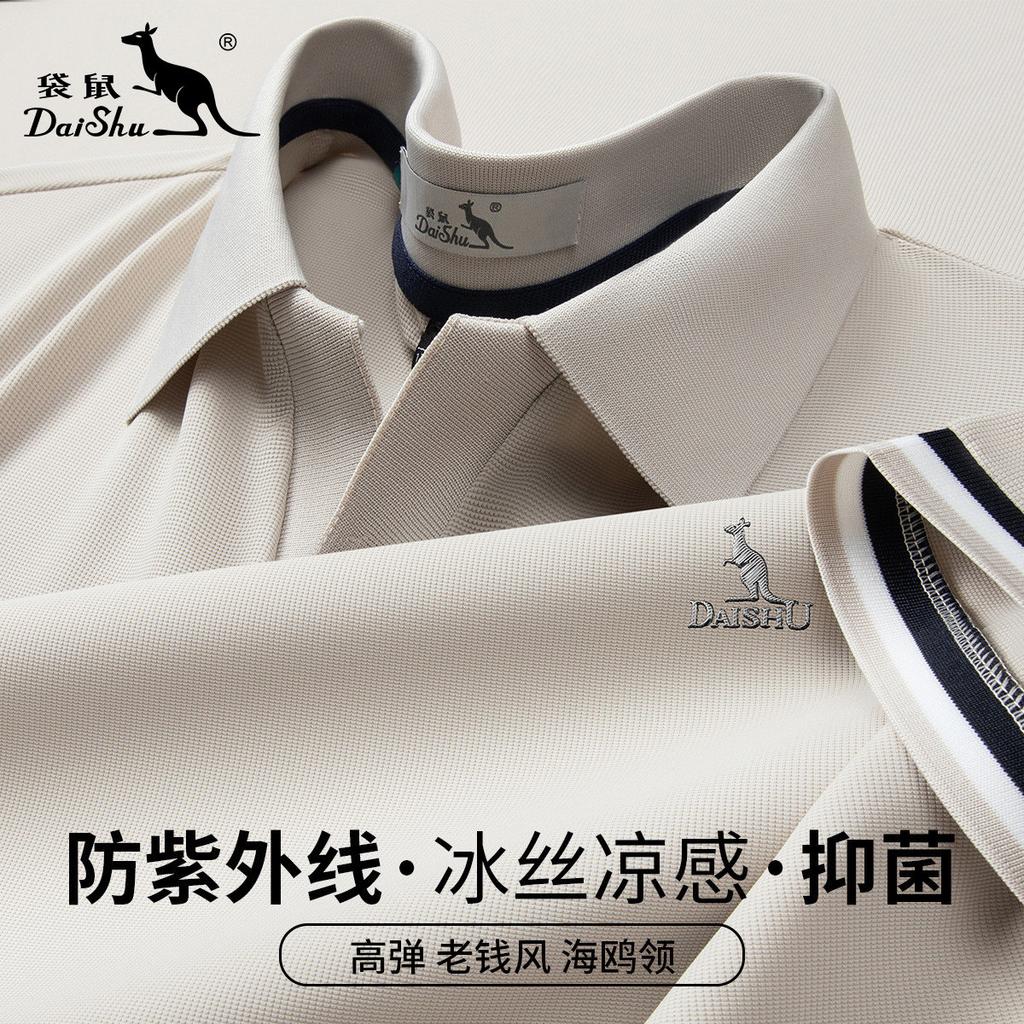 Summer Old Money Wind Seagull Neck Short Sleeve T-shirt Polo Shirt