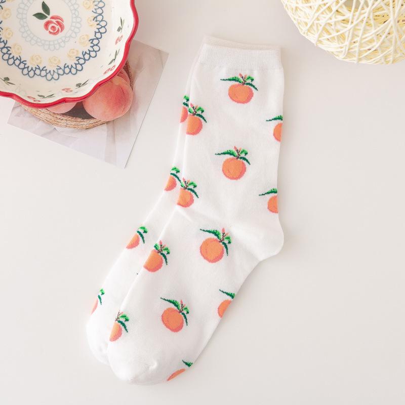 Japanese Cute Fruit Pattern Mid-Calf Women's Retro Socks