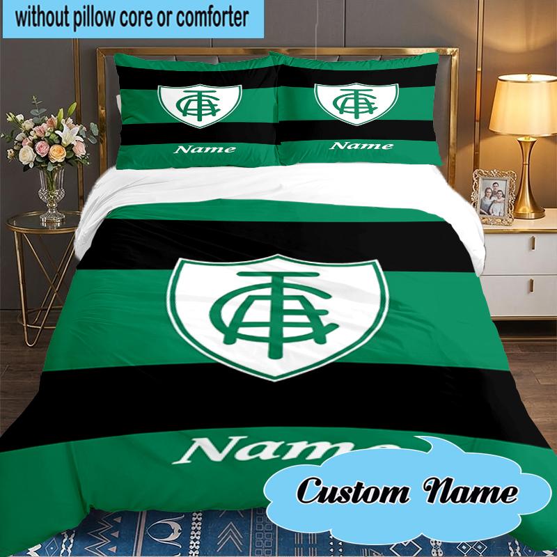 Custom Name Green Shield America Design Bedding Set 3pcs, Bedding Set Including 1pc Duvet Cover And 2pcs Pillowcases for Bedroom, Dormitory Gift