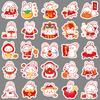 50 New Year Cute Rabbit Doodle Cartoon Cute Guka Handbook DIY Mobile Suitcase Stickers Waterproof