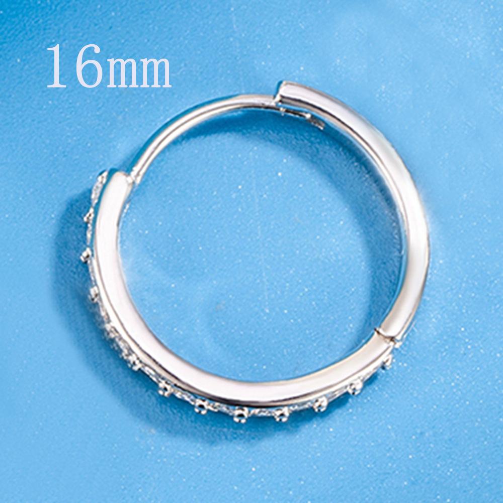 925 Silver 8/12/16/20MM Zircon Hoop Earrings For Women Wedding Engagement Luxury Jewelry Accessories Money 925