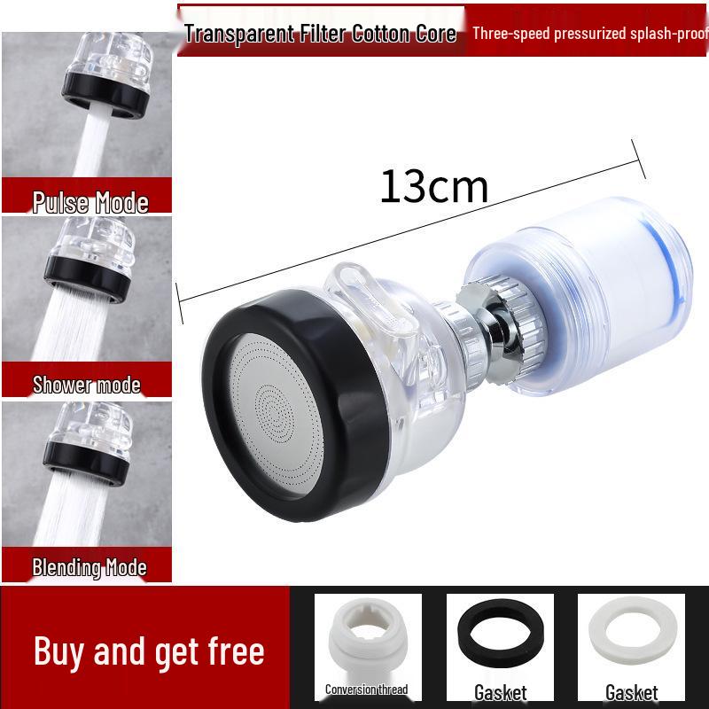 Universal Kitchen Faucet Aerator & Anti-Splash Shower Head with Filter