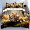 Three Foxes In Autumn Forest Print Soft Comfortable Duvet Cover Bedding Set Included 1*Duvet Cover  2*Pillowcases Luxury Gift