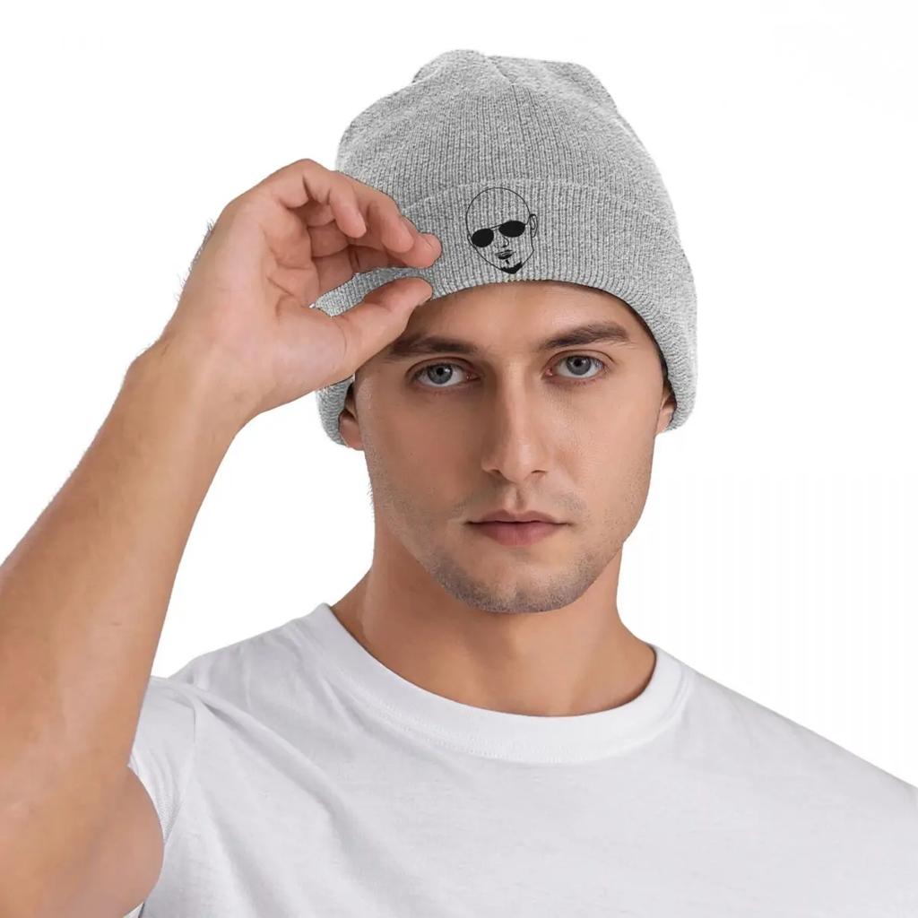 Mr.worldwide Pitbull Singer Silhouette Bonnet Hats Knitting Hat Unisex Adult Cool Elastic Beanie Hats Winter Outdoor Printed Cap