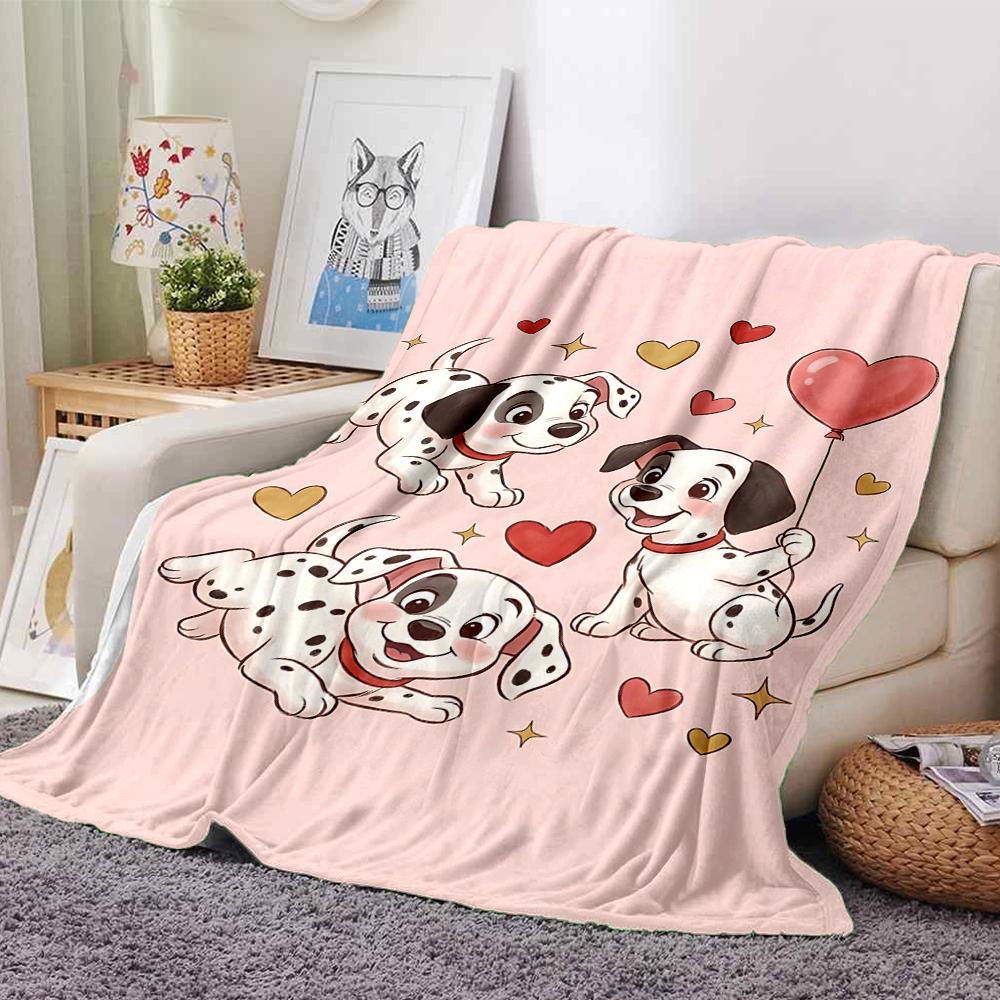 Dalmatian Puppies Balloon Hearts Blanket Soft Throw Blanket For Home Bedroom Bed Sofa Travel Office Solid Christmas Blanket