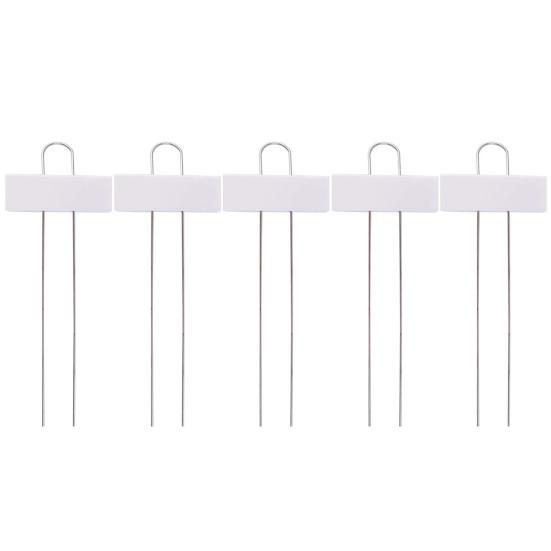 

5 шт./набір маркерів для рослин, довгих Т-подібних гострих наконечників, атмосферостійкого заліза, металу, фруктів, овочів, колів для рослин. білий