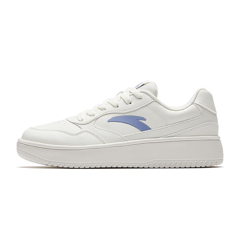 Anta Lightweight Classic Versatile Non-Slip Wear-Resistant Lightweight Increased Height Low-Top Skate Shoes Women Sneakers White Blue 922528001-3