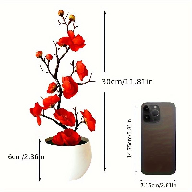 An Artificial Plum Flower Pot for Weddings, Parties, Home Decor - Realistic Floral Arrangements for Hotels, Restaurants, Bars and Wall Decor