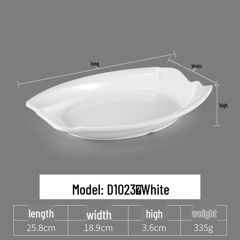 Irregular Shaped White Melamine Plates for Hotel & Restaurant - Porcelain Imitation Cold Dish Saucers