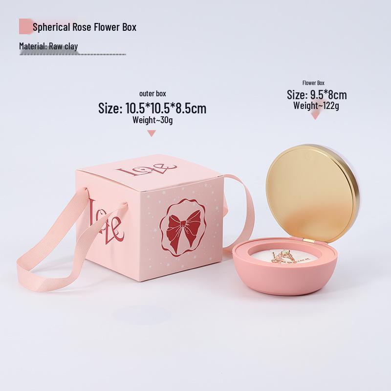 Schmuck-Geschenkbox mit Rosenblume: Kreative Runde Schachtel für Ringe, Ohrringe, Halsketten, Armbänder und Weihnachtsgeschenke