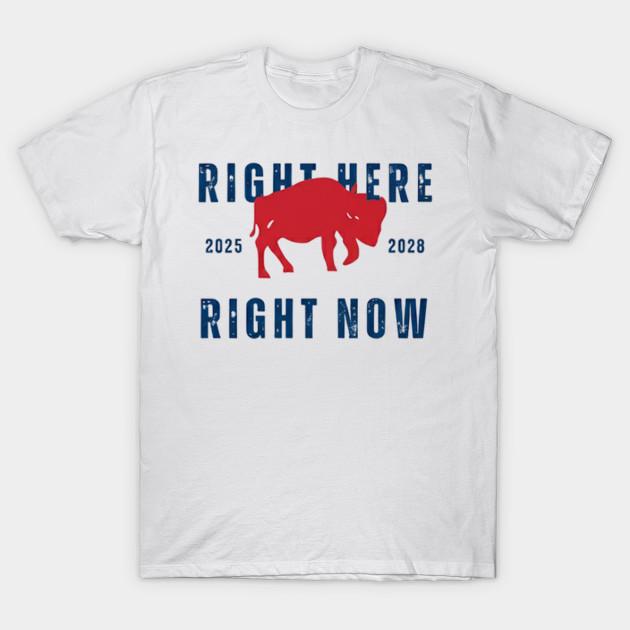 

Men Black Print T-shirt Buffalo Bills - Right Here, Right Now No-Cut Transfer Paper Print Cotton Tshirt 2XL
