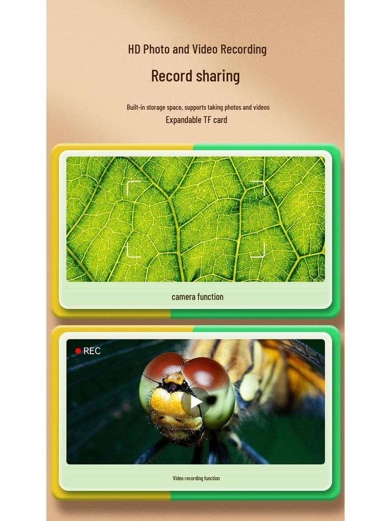 Portable 2-Inch Screen Kids' Educational Microscope with Video & Photo Features