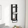 Wall Shelf Black Oak Look 30 x 25 x 100 cm Wood Based Material