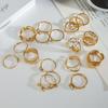 3pcs/Set Elegant 18K Gold Color Adjustable Size Threaded Ring Accessory Stylish Finger Accessories for Fashionistas