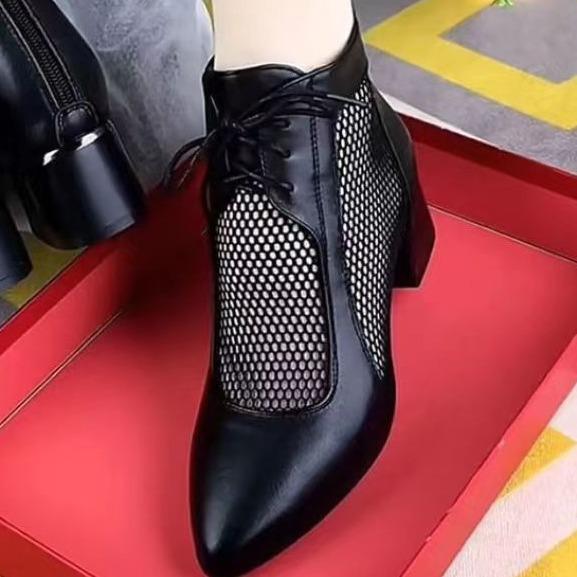 

Весенне-летние сетчатые полые короткие ботинки сетчатые ботинки сетчатые прохладные ботинки женская обувь ботинки Мартина тонкие 39 чёрный