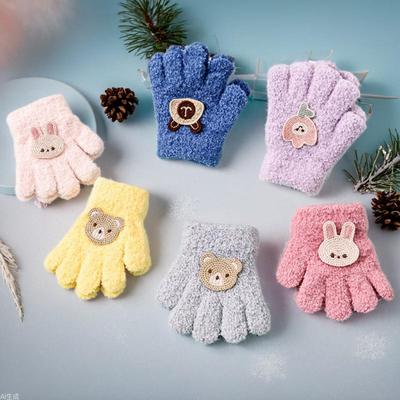 Warme Fünf-Finger-Winterhandschuhe für Kinder, geeignet für Jungen und Mädchen – niedlich, kältebeständig, ideal zum Radfahren und Schreiben im Herbst/Winter