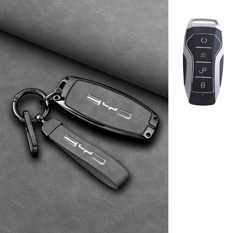 Alloy Car Remote Key Case Cover Shell For BYD Atto 3 Han EV Dolphin Lied Tang Dm Qin PLUS Song Pro MAX Yuan  Protector Keychain