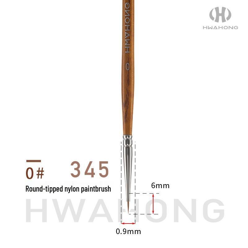 

HwaHong Series 345 Nylon Synthetic Round Fine Paintbrush/Liner/Pattern Brush Size 0 жовтий