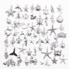 30 Stück Anhänger Fisch Seestern Oktopus Krabbe Seepferdchen Schildkröte Antik Silber Farbe Gemischte Anhänger DIY Zubehör Tibetischer Schmuck