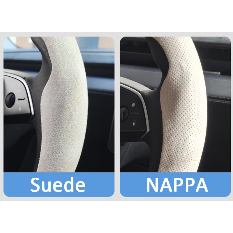 For Tesla Model Y Juniper 2025+ Steering Wheel Cover All Season Universal Deer Suede Sports Steering Wheel Cover