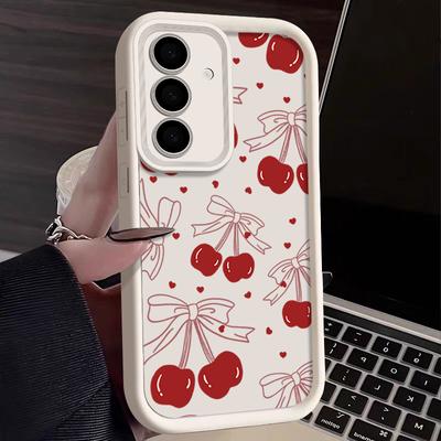 Cherry Fruit Case For Samsung Galaxy S25 S24 Ultra S23 S22 Plus S21 S20 FE A15 A16 A25 A26 A34 A35 A36 A54 A55 A56 5G Capa Coque