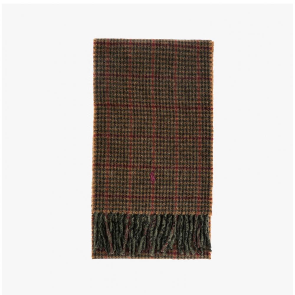 Polo Ralph Lauren Pc0945 312 Pony Plaid Check Double Face Fringe Muffler