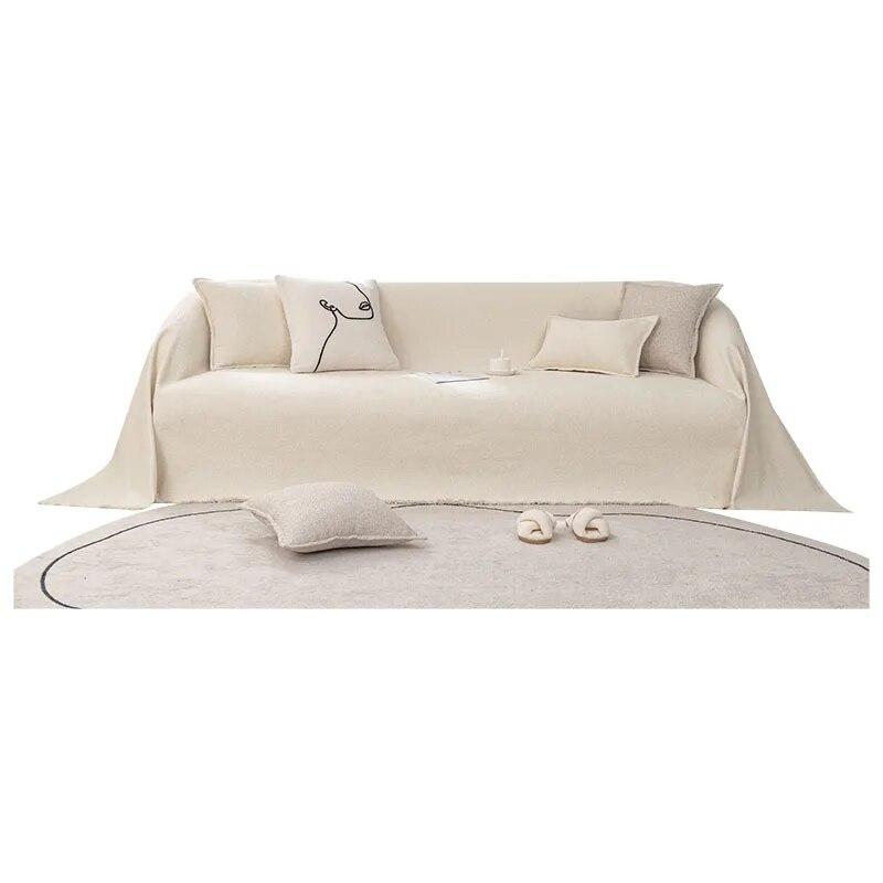 Tkany bawełniany pokrowiec na sofę, jednokolorowy, antypoślizgowy ręcznik na sofę do salonu, dekoracja mebli, gobelin, pokrowiec na sofę