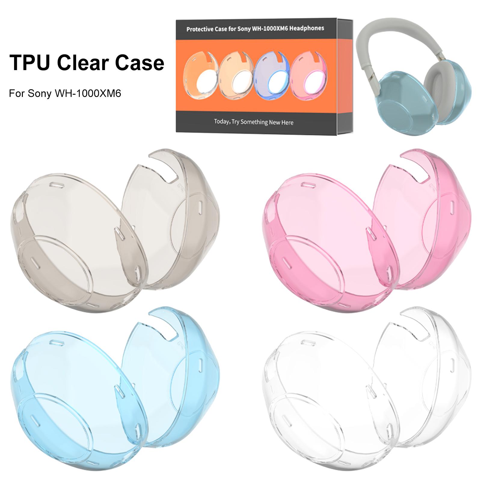 For Sony WH-1000XM6 Headphone Case Wireless Bluetooth Headset TPU Protective Case Dustproof Anti Drop Perfect Protective Case colore rosa trasparente