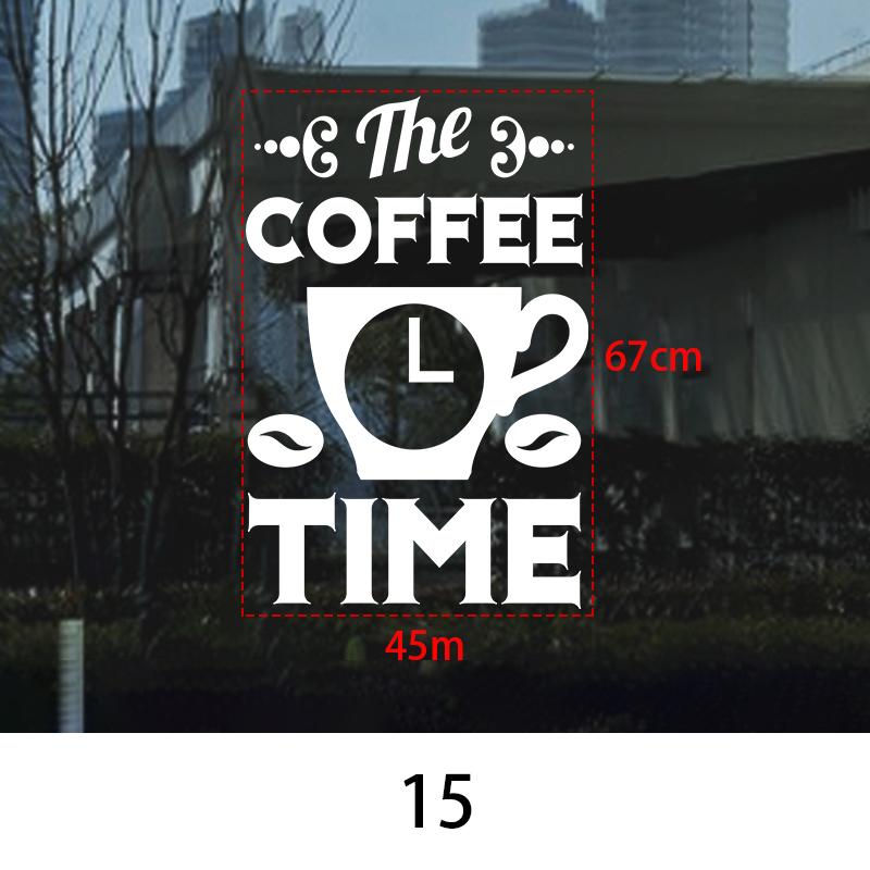 Coffee Shop Wall Sticker Cafes Ice Cream Bread Cake Wall Art Decals DIY Restaurant Milk Tea Shop Decor Sign Window Glass Film
