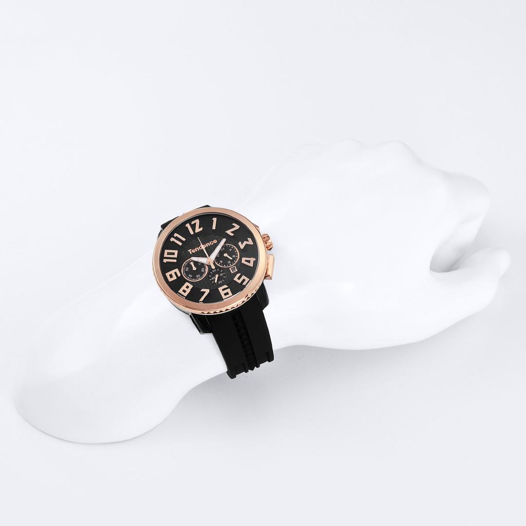 Watch Gulliver 47 Black Dial Stainless Steel Mineral Glass Quartz 47MM Watch TY460013 [Tendence] [Item]