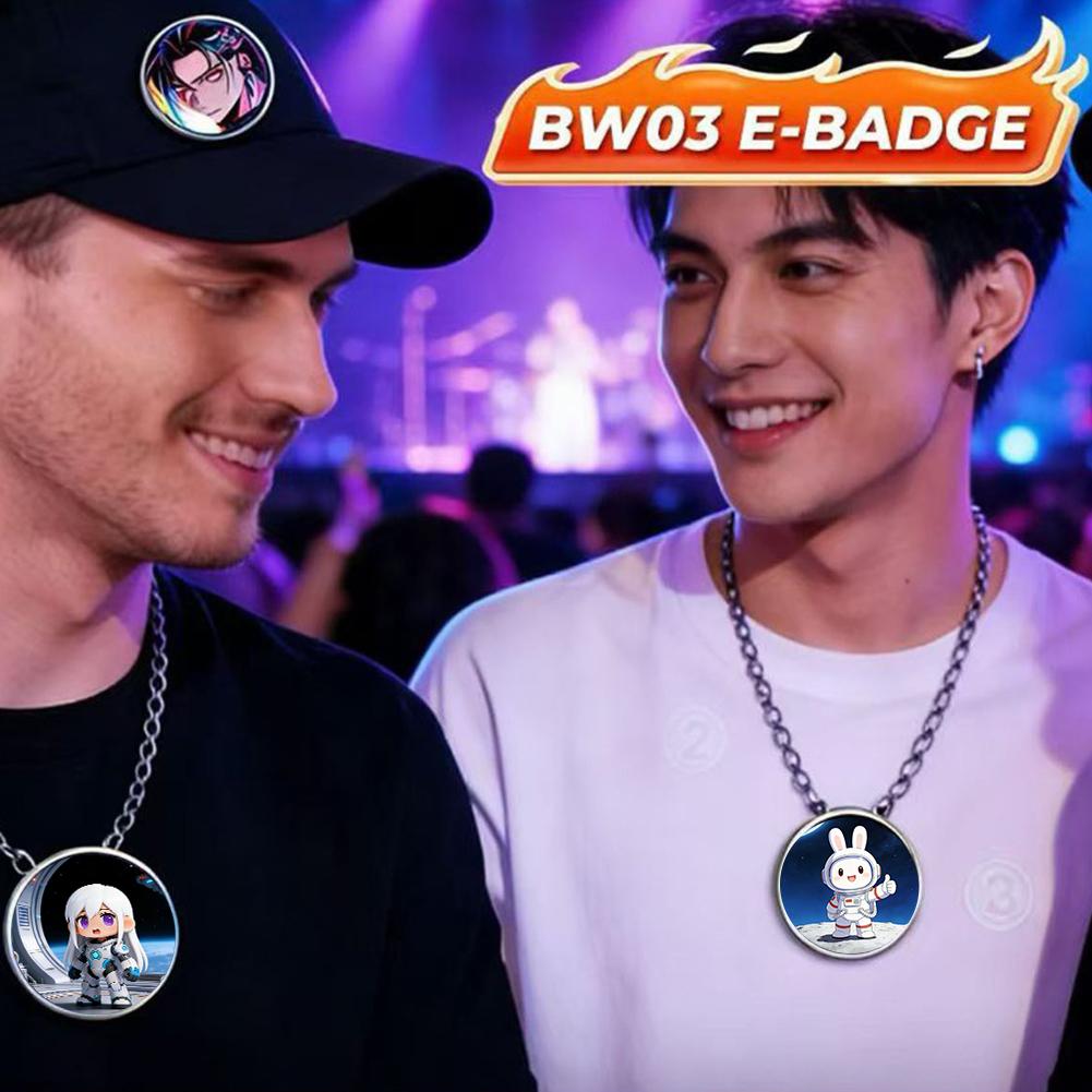 For Ebadge Electronic Bar Hanging Piece Picture Video Super Long Endurance Bluetooth Transmission Anime Animation Badge