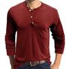 Men's Henley Shirts Long Sleeve Soft Casual Slim Fit Basic Stretch Breathable Henley T-Shirt Workout Moisture Wicking Athletic Tops Tee for Male