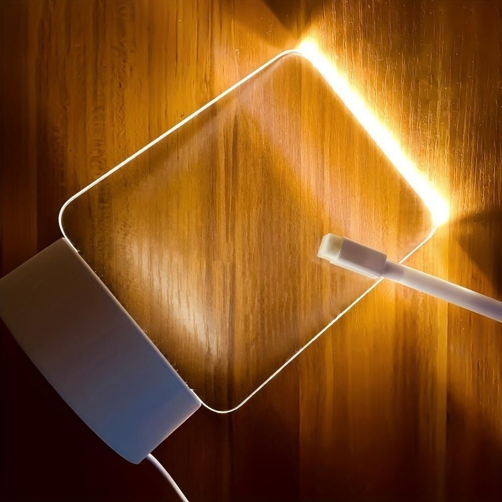 3D Glow Effect Message Board Night Light USB Powered Acrylic Writing Board Bedroom Decor