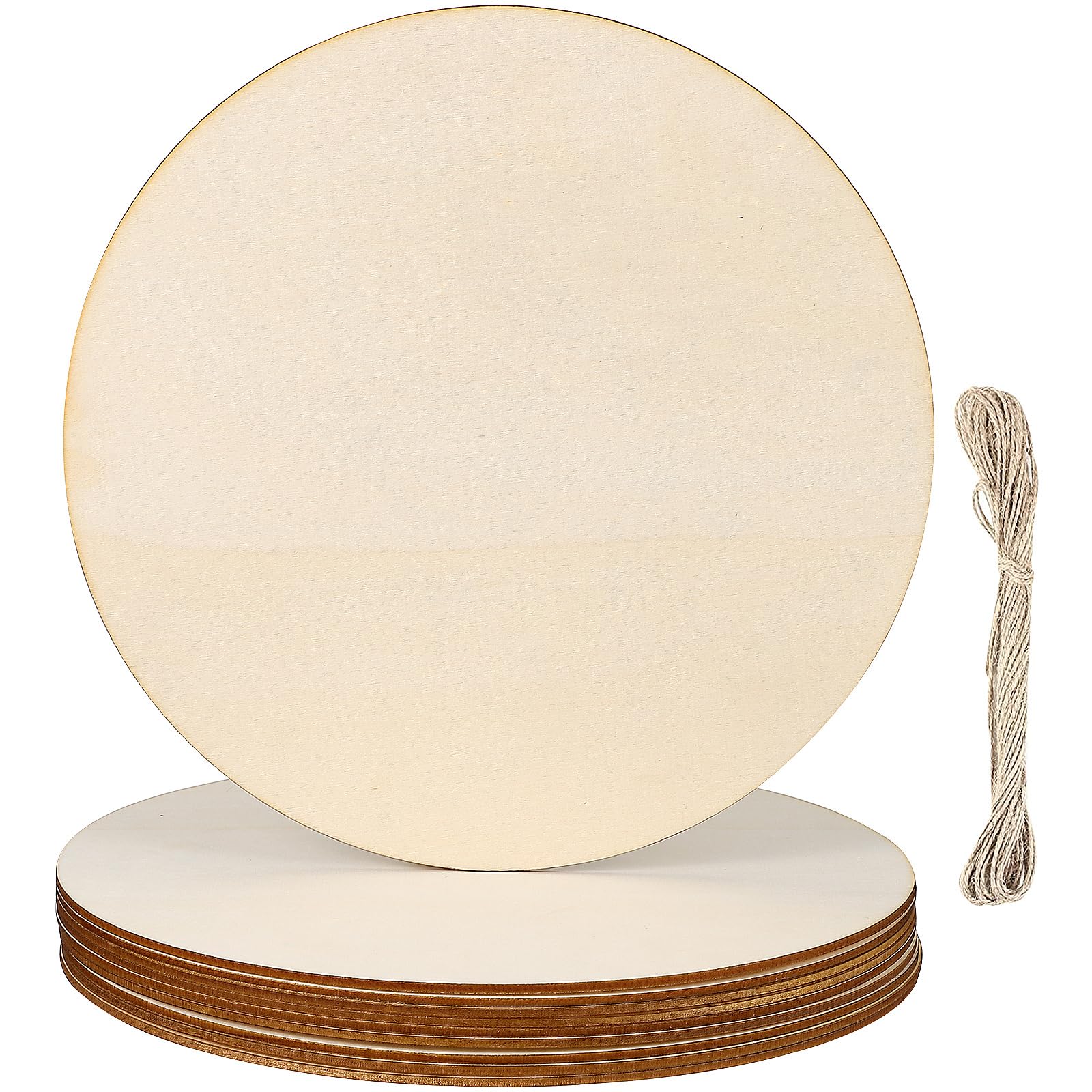 

Sewroro 10pcs DIY Round Wooden Boards Unfinished Wood Crafts Wood Cuttings for Crafts Wood DIY Crafts Unfinished Wood Slices Round Wood Craft Wood