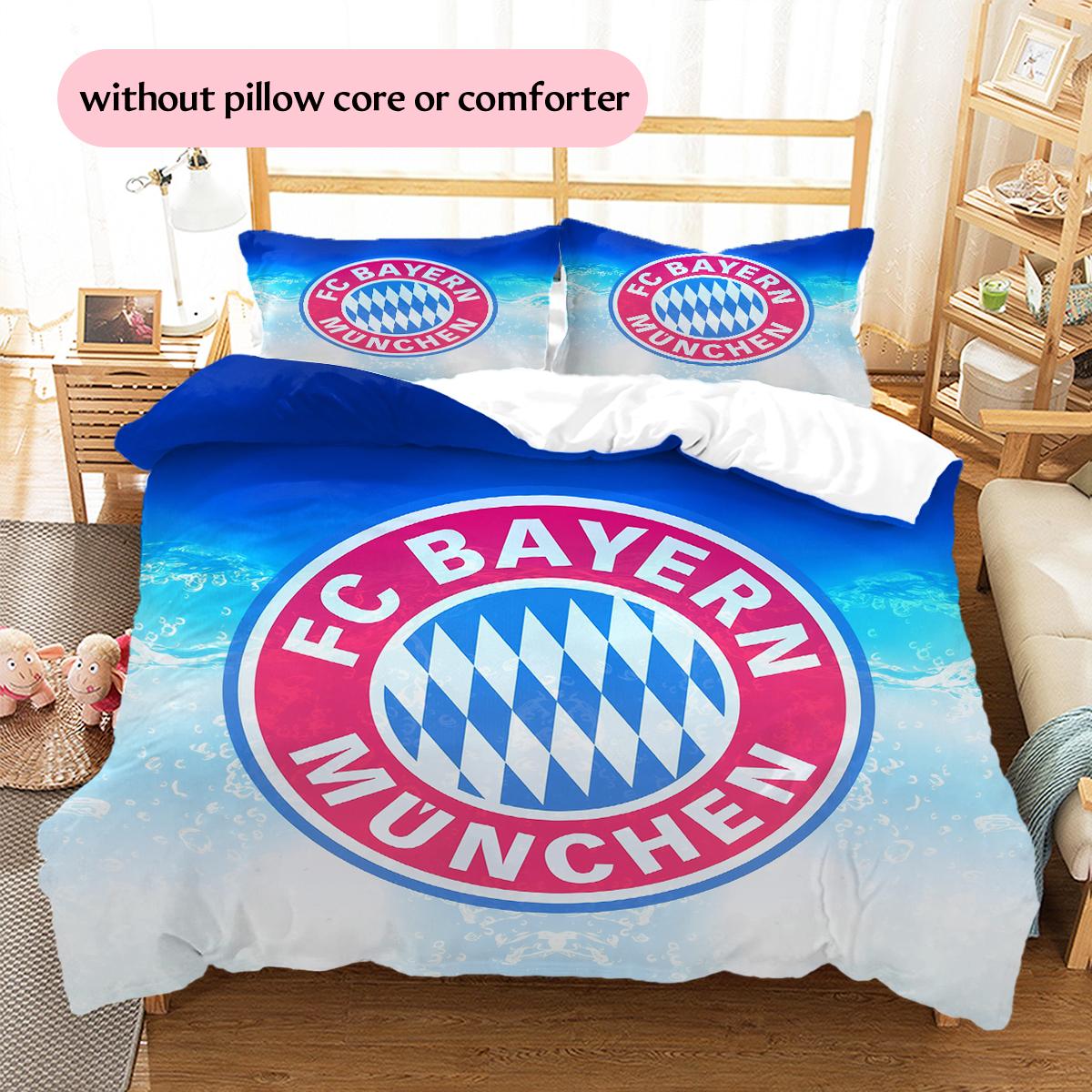 

Bayern Munich team logo Pattern Bedding Home Decoration Birthday Gift (1 * duvet cover + 2 * pillowcase, without core) 200x200cm