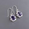 Natural Iolite Gemstone 925 Sterling Silver Jewelry Handmade Hook Earrings 1.30" EE-11-5