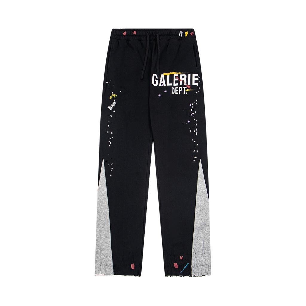 Cross-border Foreign Trade G D Splashing Ink Graffiti Casual Loose Trousers Splicing Couple Leggings Sweatpants Tide Men and Women the Same Style