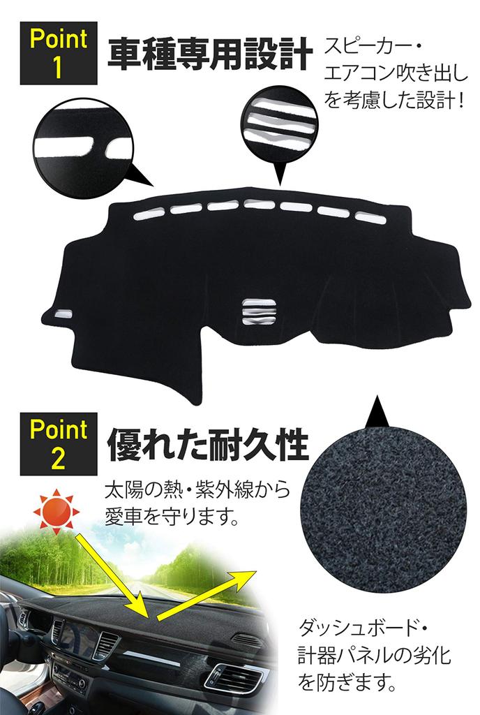 Ram Toyota Harrier 30 Series Dashboard Sun Protective Interior (2003-2013) Mat, Black, Protection, Anti-Reflective, Mat, Accessories, Non-Slip