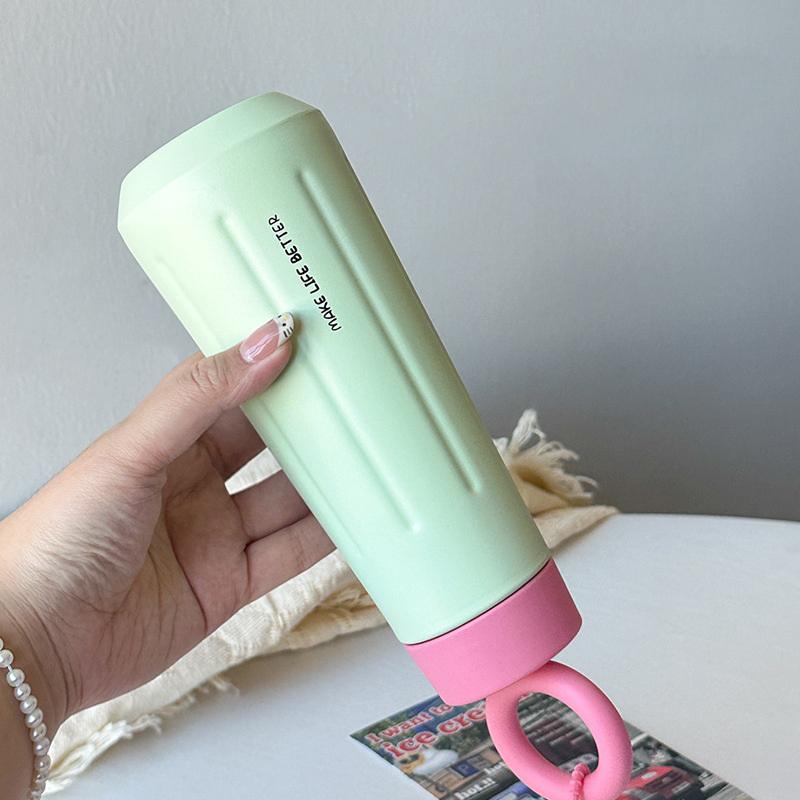 450ml Butelka Termosowa Unisex z Zawieszką Słonecznika Stal Nierdzewna 316 Izolowana Próżniowo Sportowa Butelka na Wodę do Samochodu