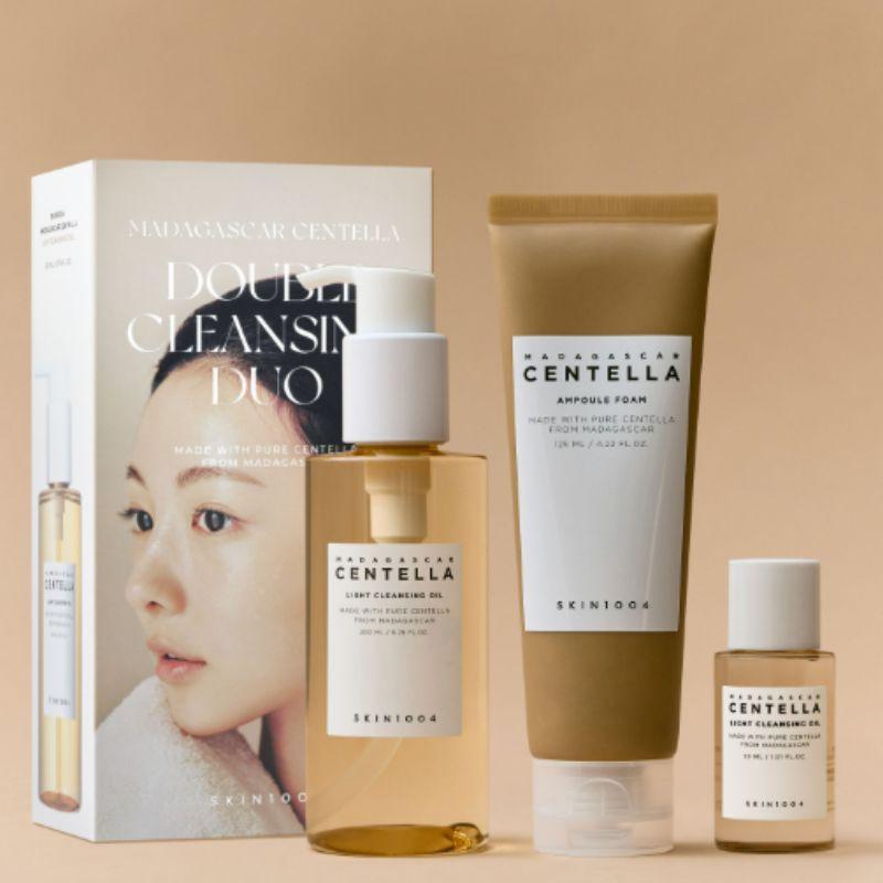 SKIN1004 Madagascar Centella Double Cleansing Duo Ampoule Foam 125ml + Light Cleansing Oil 200ml Deep Pore Care Set
