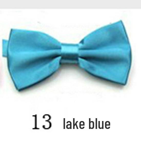 Krawatte im koreanischen Stil mit doppelter Lage für Männer und Frauen - Trendiges einfarbiges Hochzeitsaccessoire