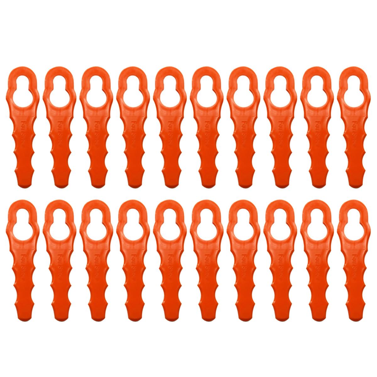 

20 шт. Высокопроизводительные сменные лезвия для триммера - Прочные пластиковые аксессуары для эффективного ухода за газоном жёлтый