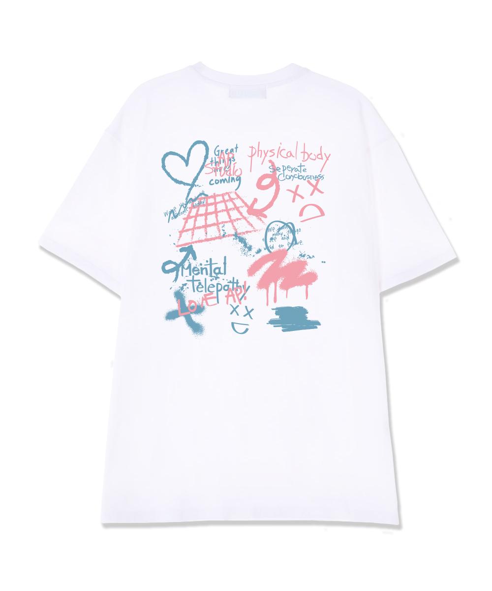 Astral Projection Graffiti Supima Cotton Round Neck Short Sleeve T-Shirt_White L